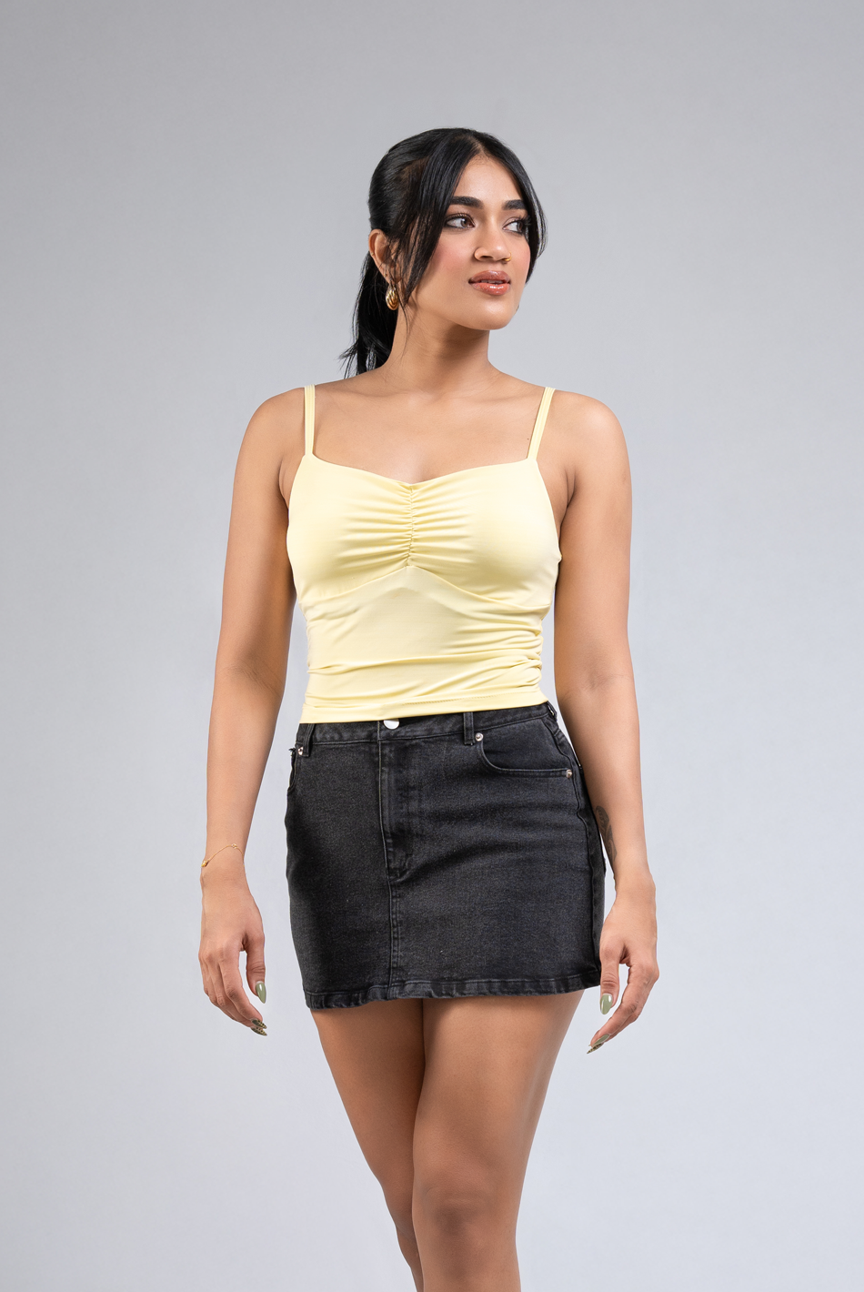 BAYLEEE BELDA YELLOW STRAP TOP