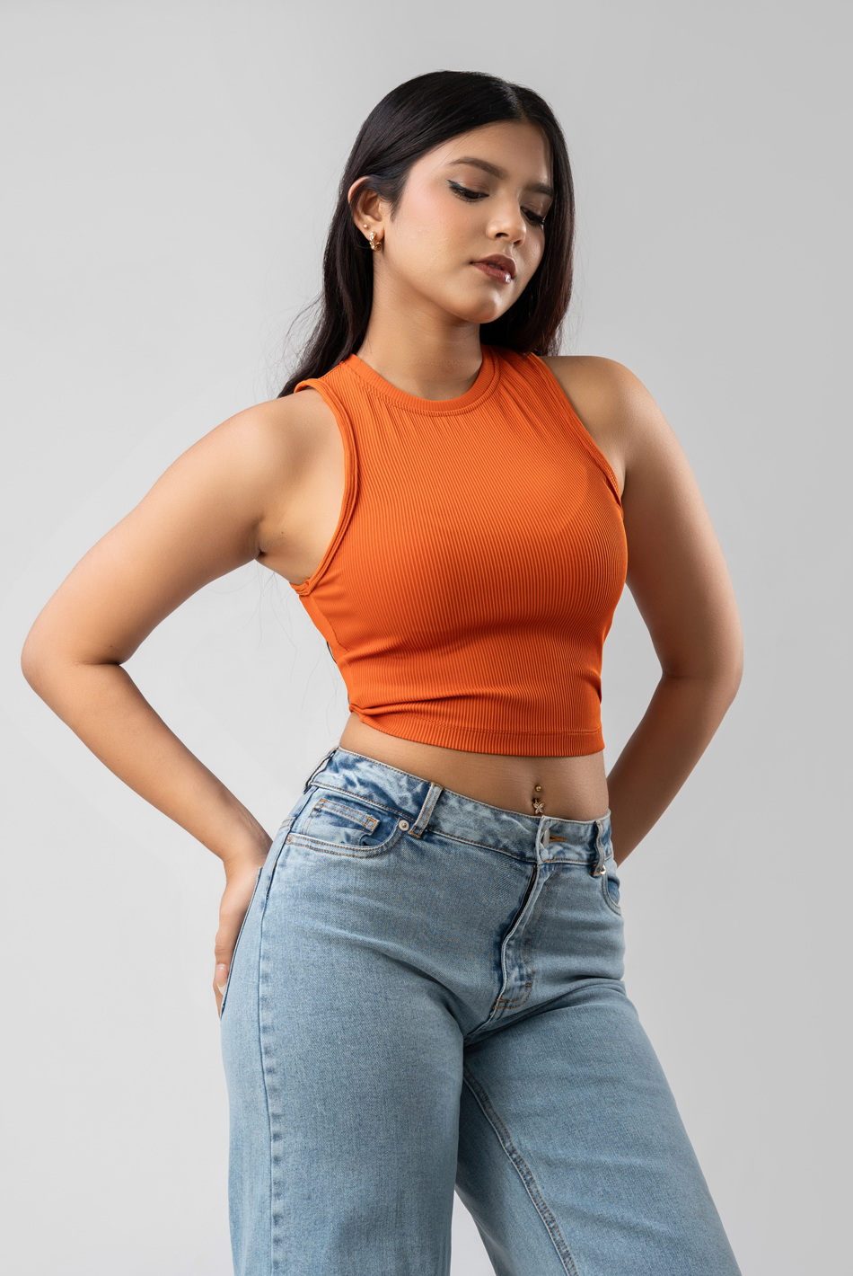 BAYLEEE AZURE  HIGH NECK TANK TOP