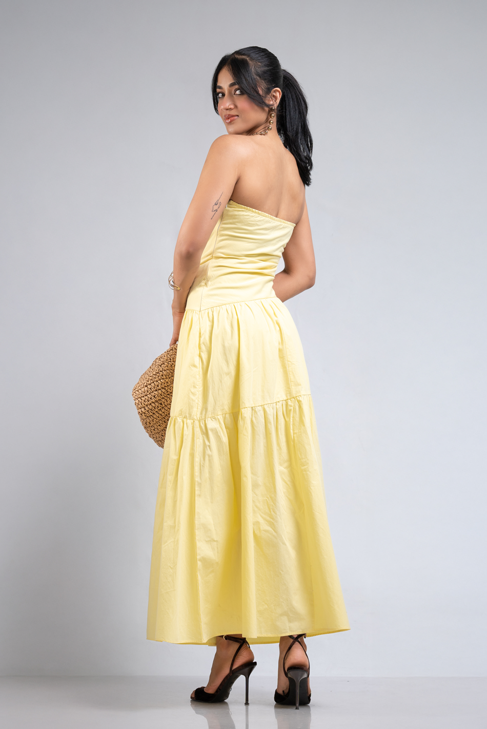 BAYLEEE SIVESCO YELLOW TUBE MAXI DRESS
