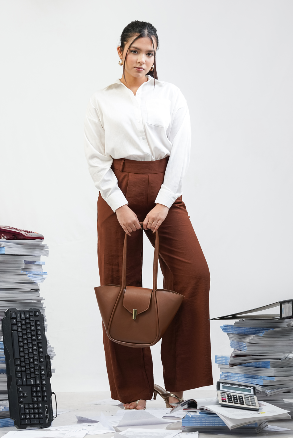 BAYLEEE KOSHA WHITE OVERSIZED SHIRT