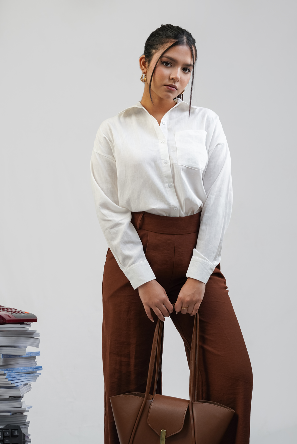 BAYLEEE KOSHA WHITE OVERSIZED SHIRT