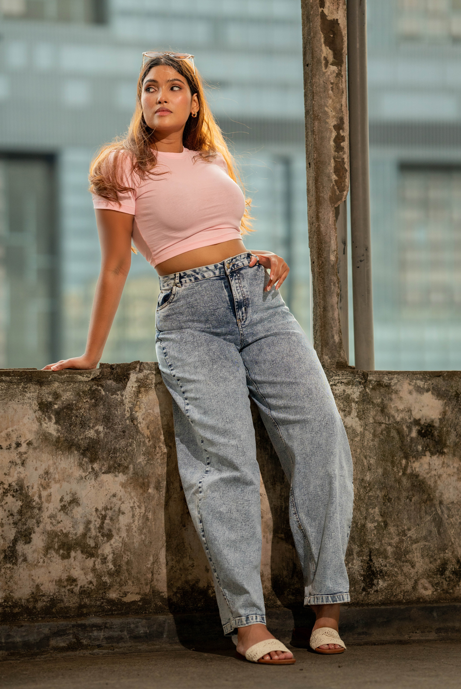 BAYLEEE SKYE LIGHT PINK CROP TOP