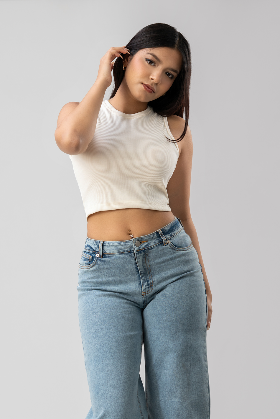 BAYLEEE AZURE  HIGH NECK TANK TOP