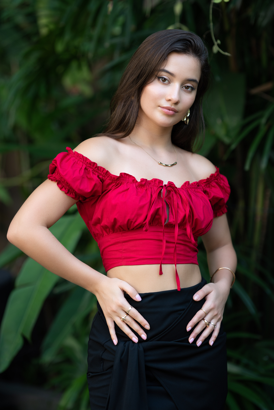 BAYLEEE ONORA RED CROP TOP