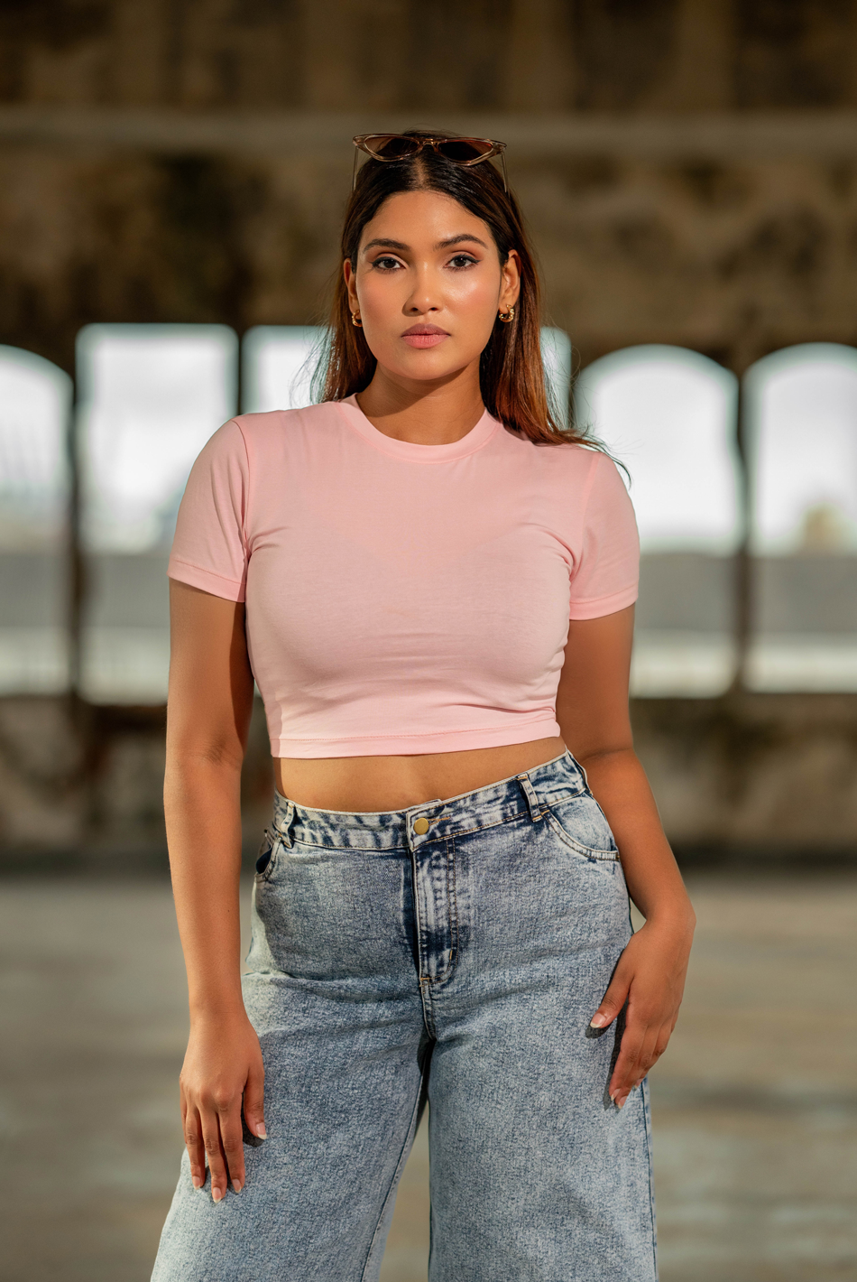 BAYLEEE SKYE LIGHT PINK CROP TOP