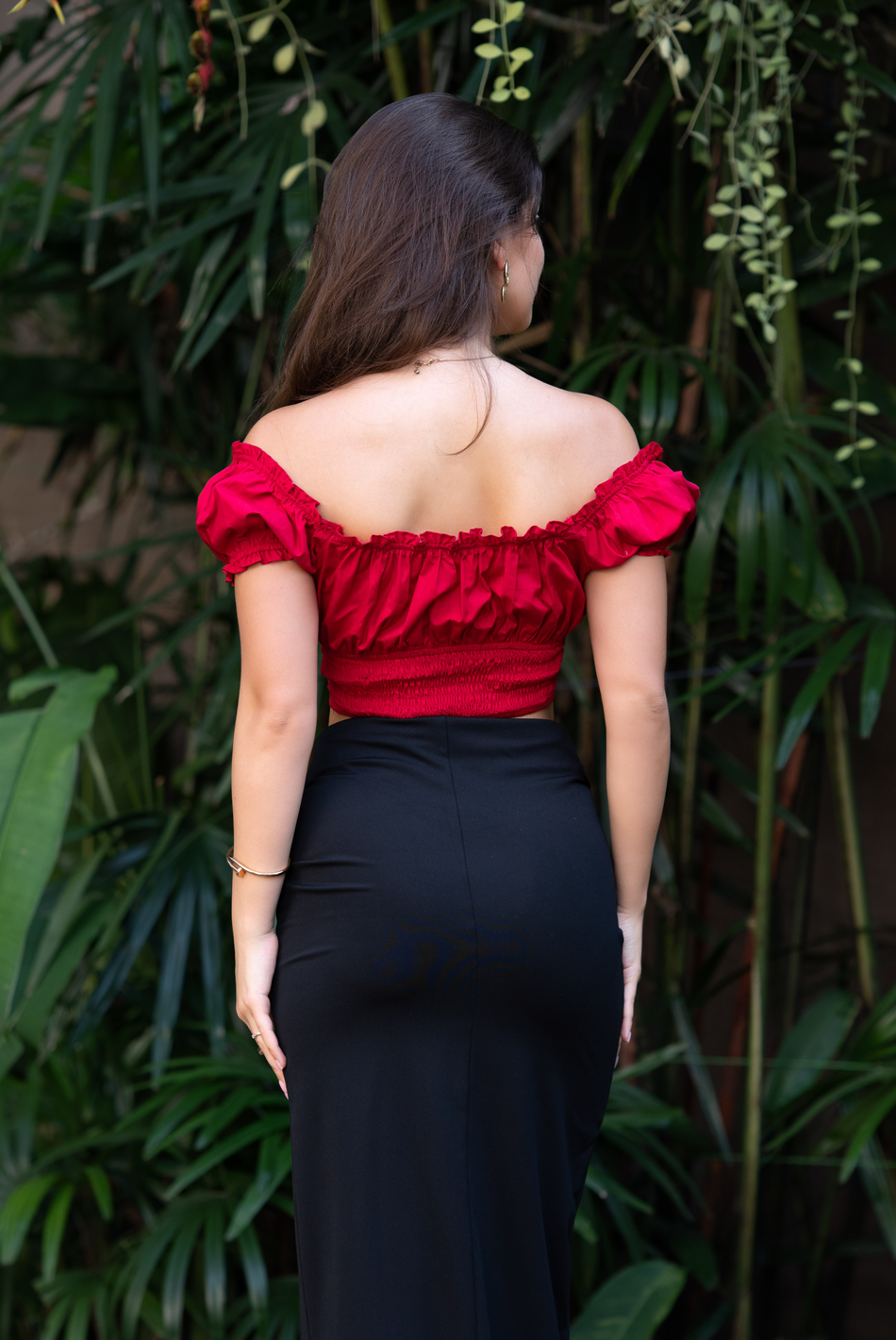 BAYLEEE ONORA RED CROP TOP