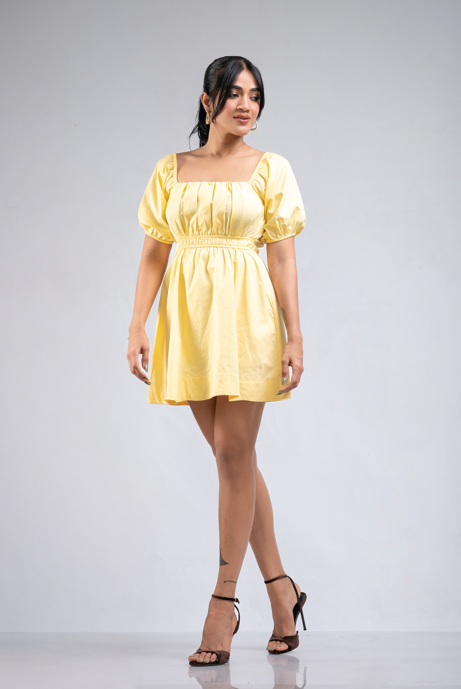 BAYLEEE ALITA YELLOW YELLOW MINI DRESS