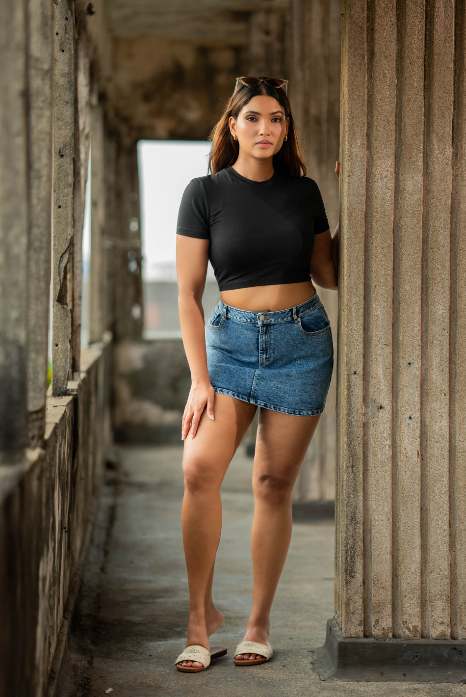 BAYLEEE SKYE BLACK CROP TOP