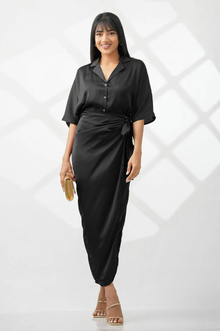 Bayleee Meenzo Satin Black Shirt