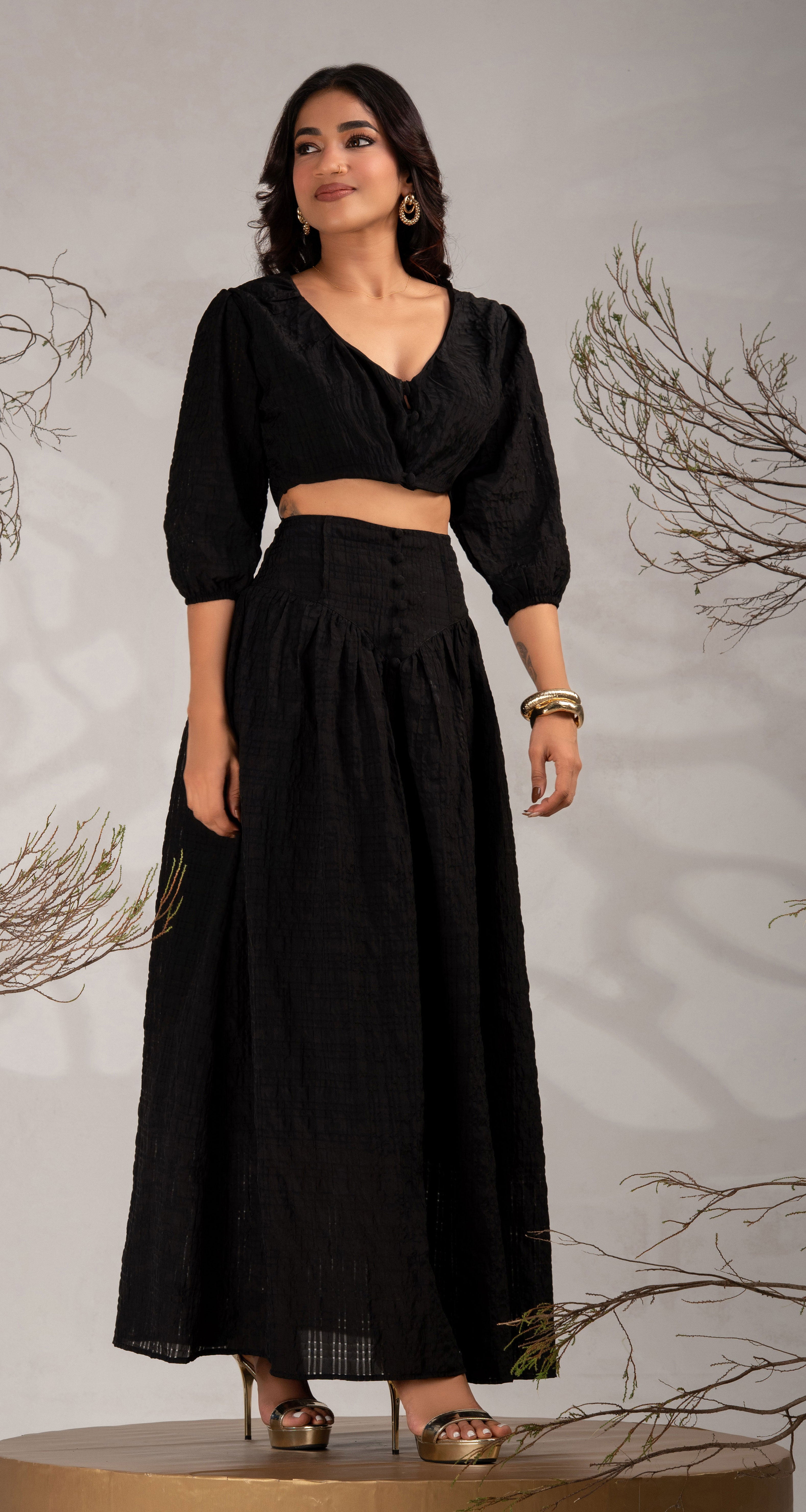 BAYLEEE ZUHA HIGH WAISTED MAXI SKIRT