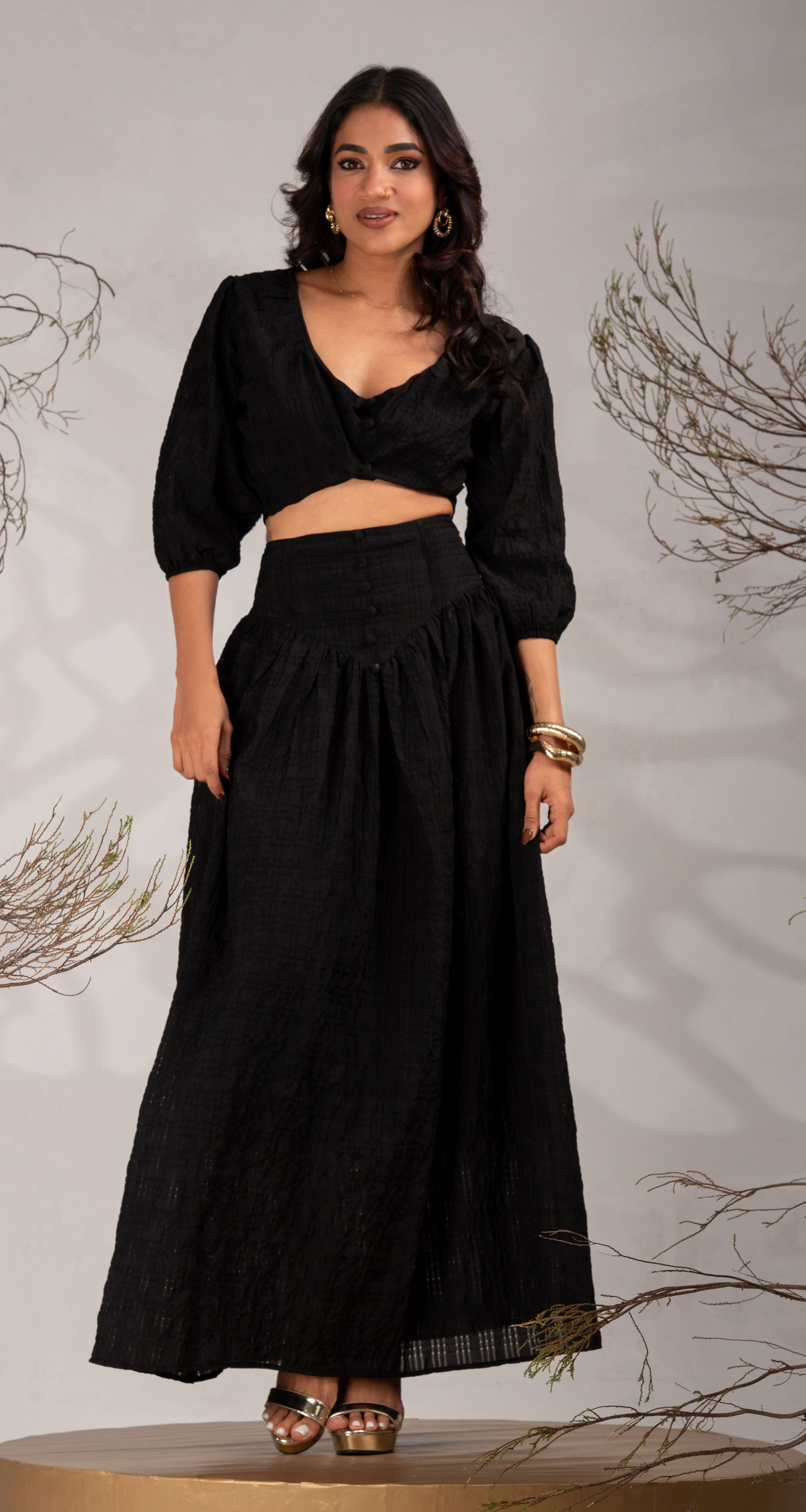 BAYLEEE ZUHA HIGH WAISTED MAXI SKIRT