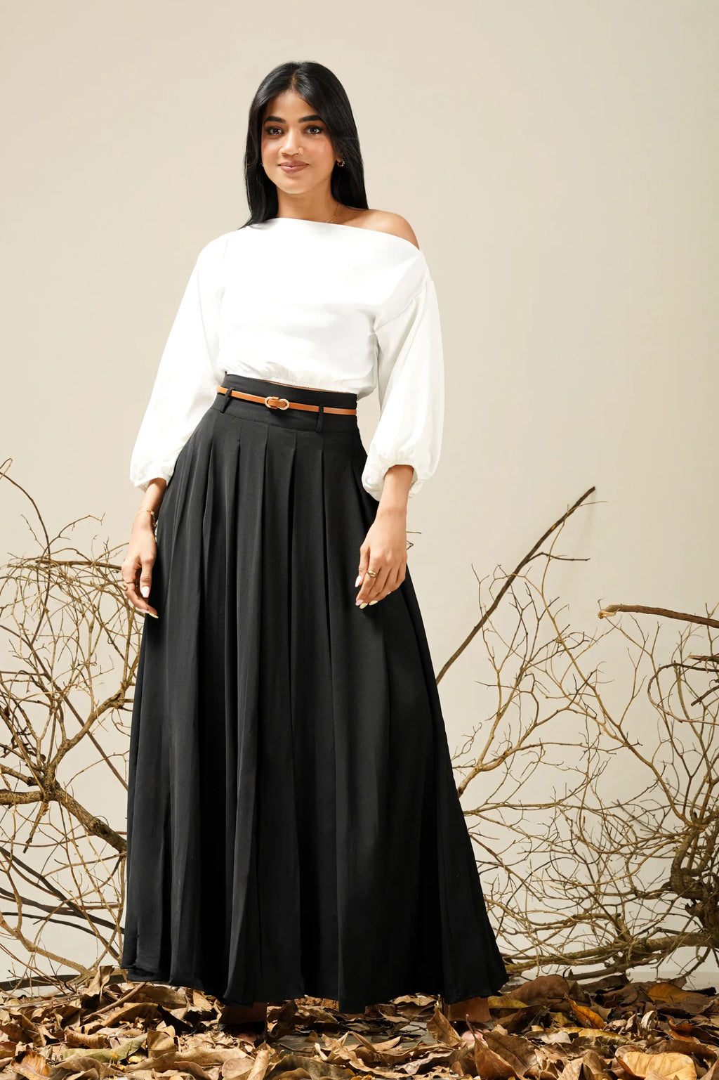 Bayleee Silken Off Shoulder Crop Top
