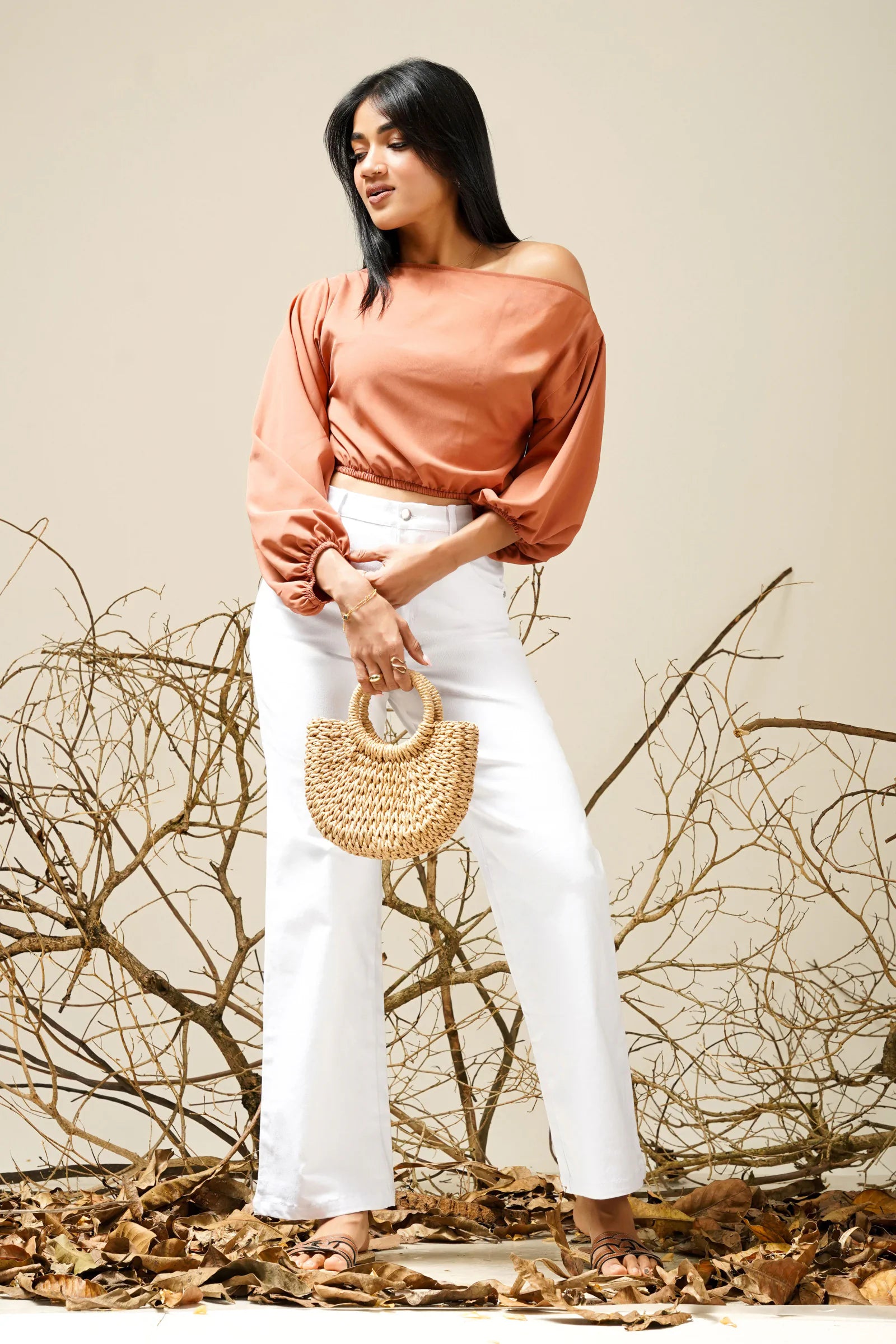 Bayleee Ilsa Off Shoulder Crop Top